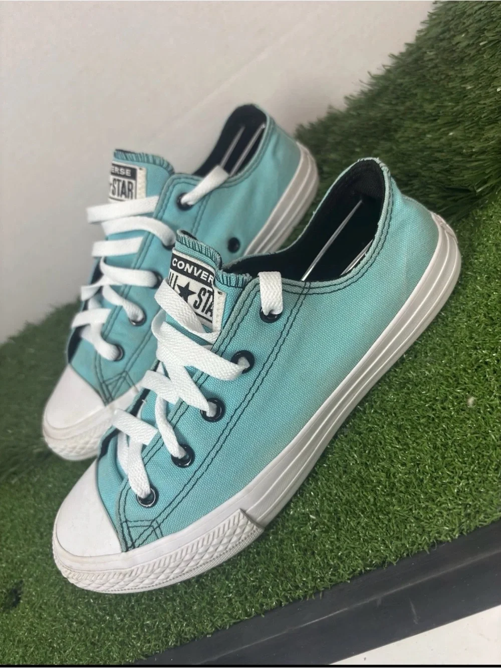 Converse Chuck Taylor All Star Low Top Sneakers Aqua Teal Blue Size 3 (0250)